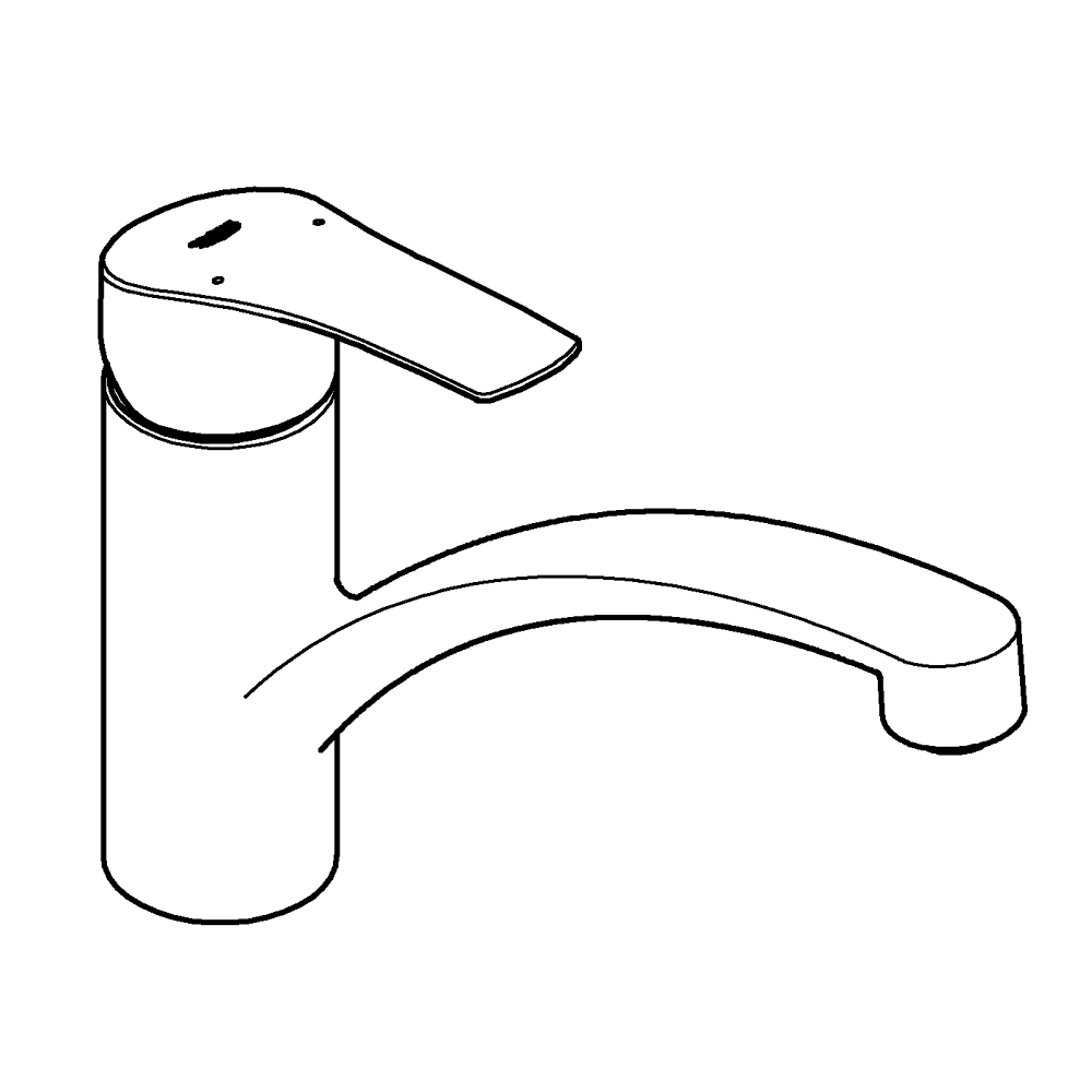 Смеситель для мойки Grohe, Via, Cуперсталь, низкий-излив (30465DC0)