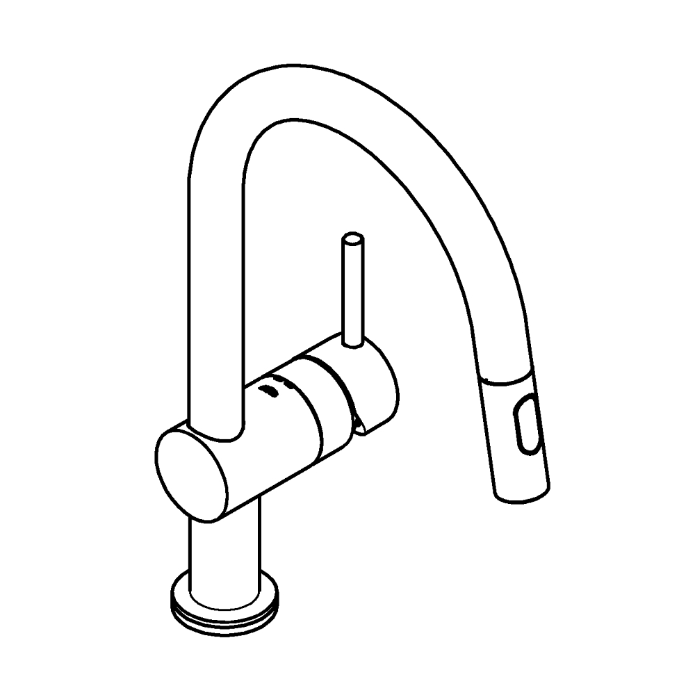 Смеситель для мойки Grohe, Minta Touch, Суперсталь, C-излив (31358DC2)