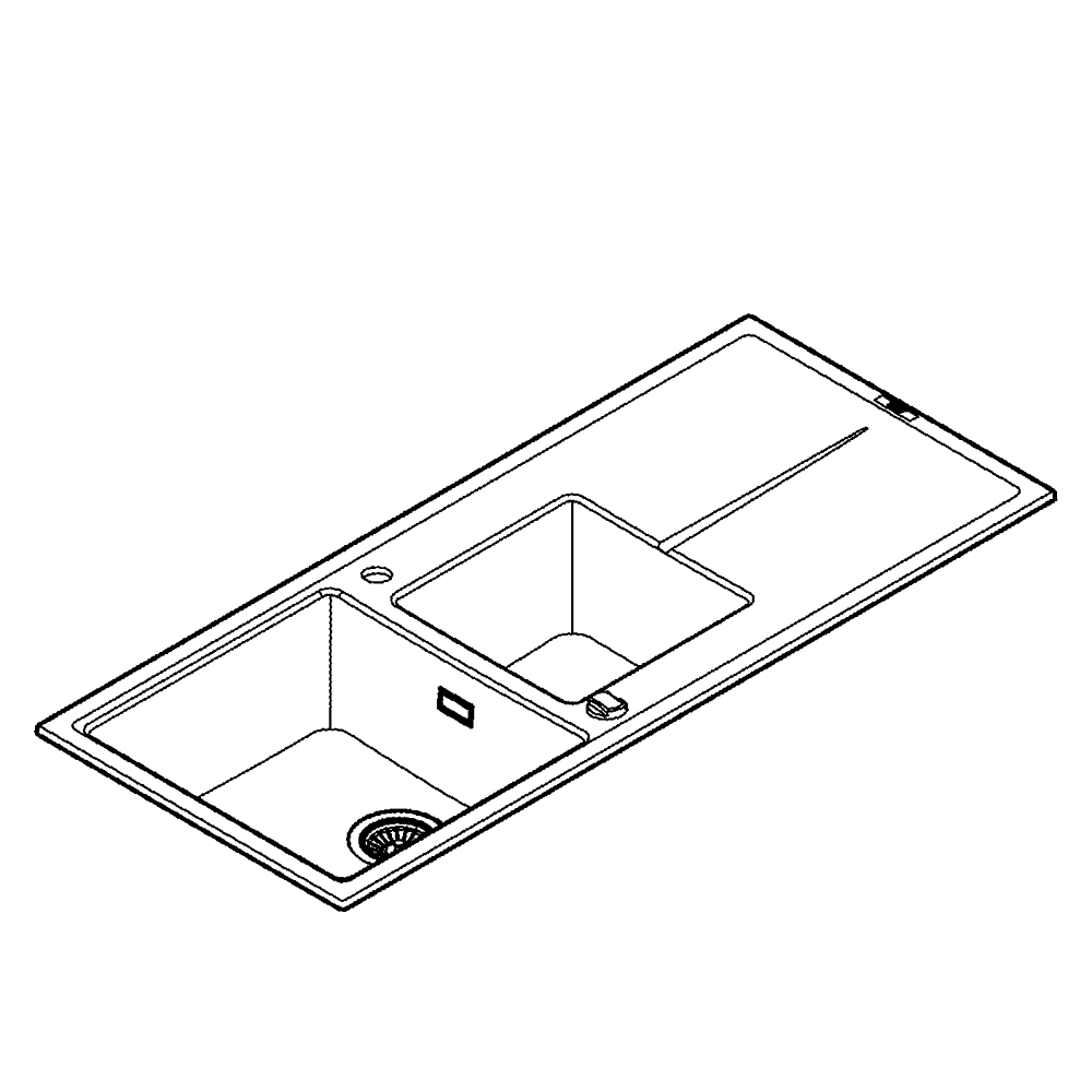 Композитная мойка Grohe, K400 80-C 116/50, черный гранит (31643AP0)