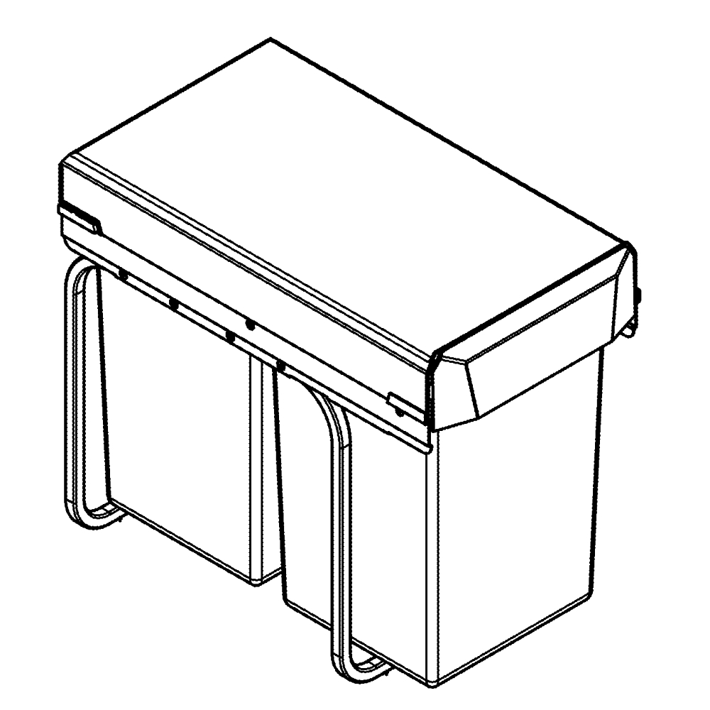 GROHE Система сортировки отходов и мусора, 30 см, 2 контейнера по 15 л