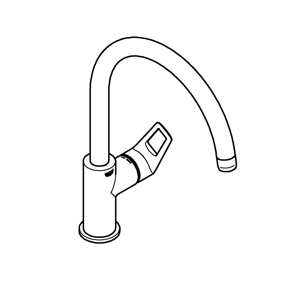 Смеситель для мойки Grohe, StartLoop, Суперсталь, С-излив (31374001)