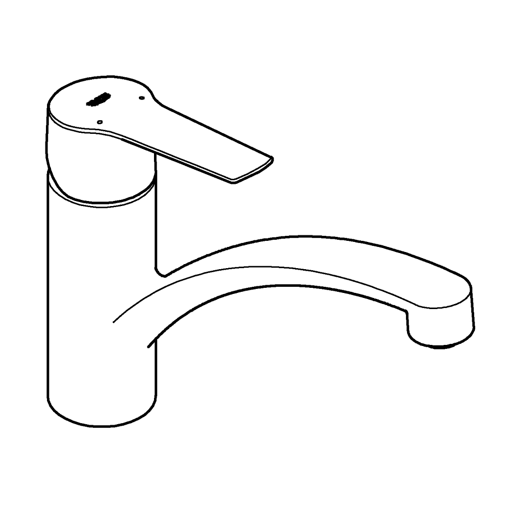 Смеситель для мойки Grohe, Start, Матовый чёрный, низкий-излив (324412432)