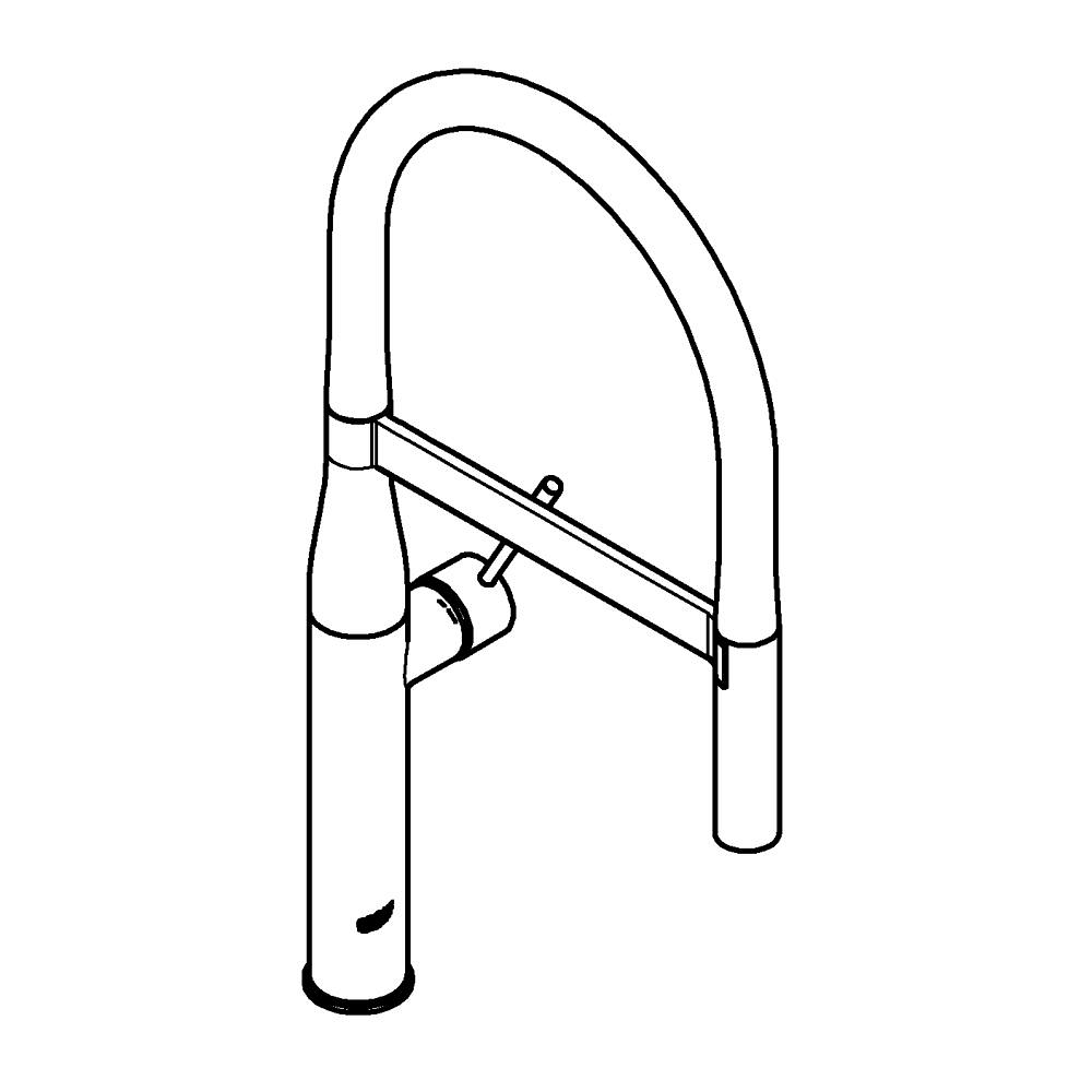 Смеситель для мойки Grohe, Essence, Фантомный чёрный, U-излив (30503KF0)