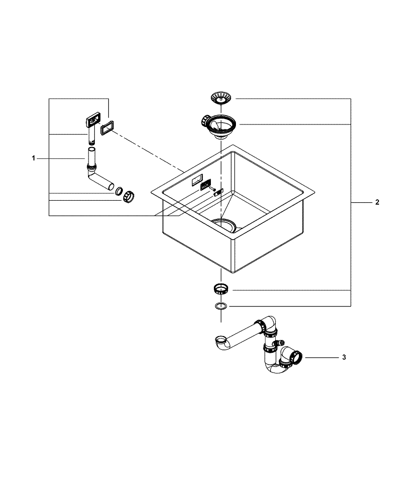 Мойка из нержавеющей стали Grohe, K700 Cube 45-S, 46,4/46,4 (31578SD1)