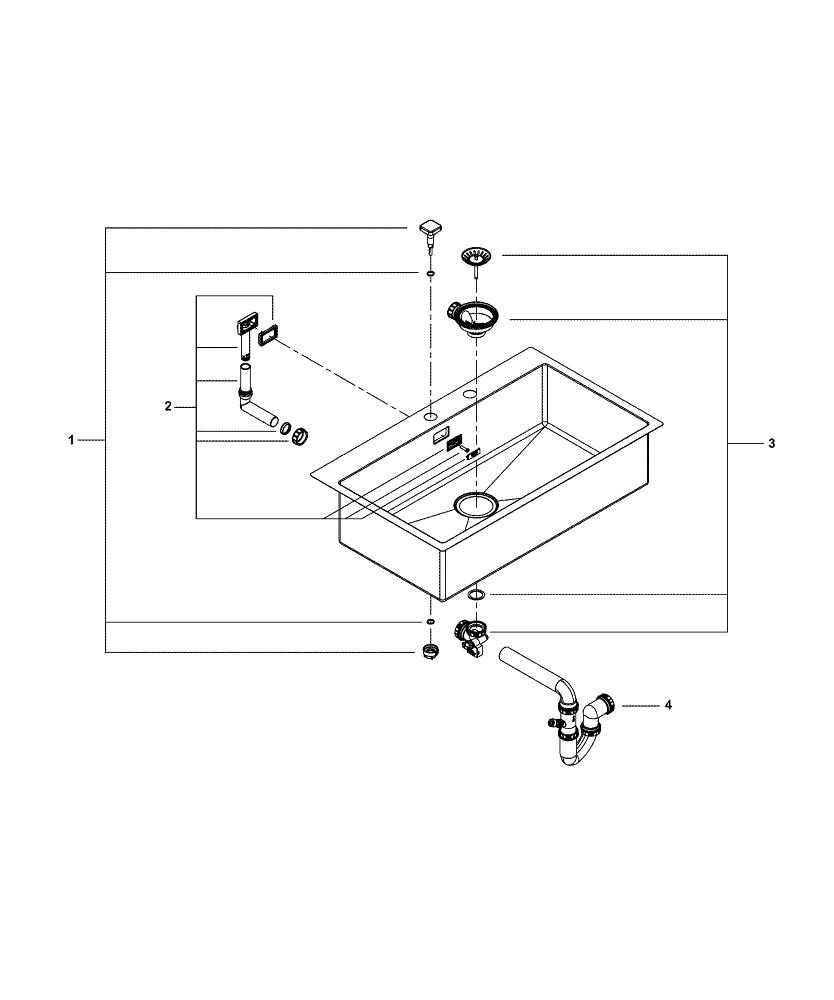 Мойка из нержавеющей стали Grohe, K800 90-S, 51,8/56 (31584SD1)