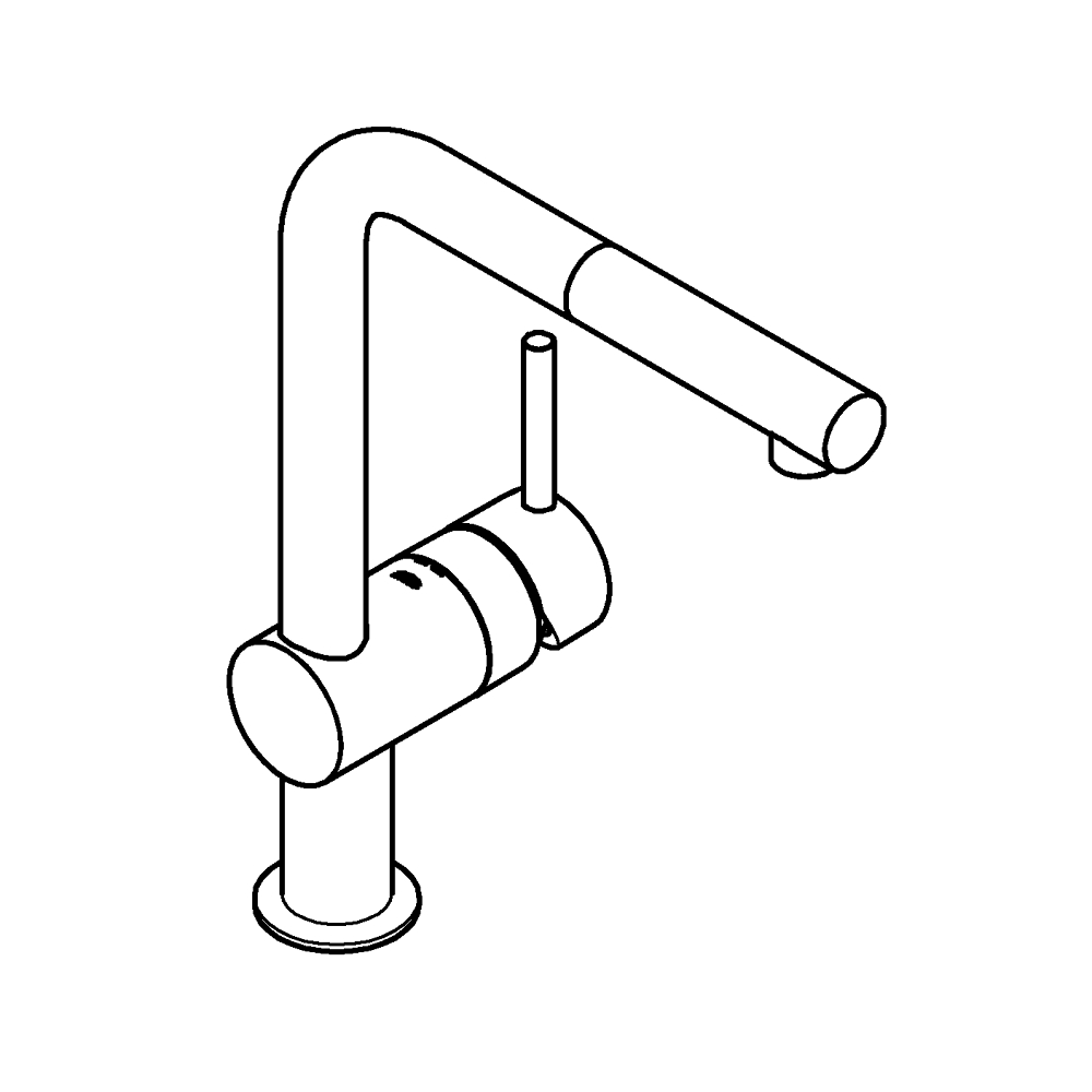 Смеситель для мойки Grohe, Vento, Хром, L-излив, выдвижной (30436000)