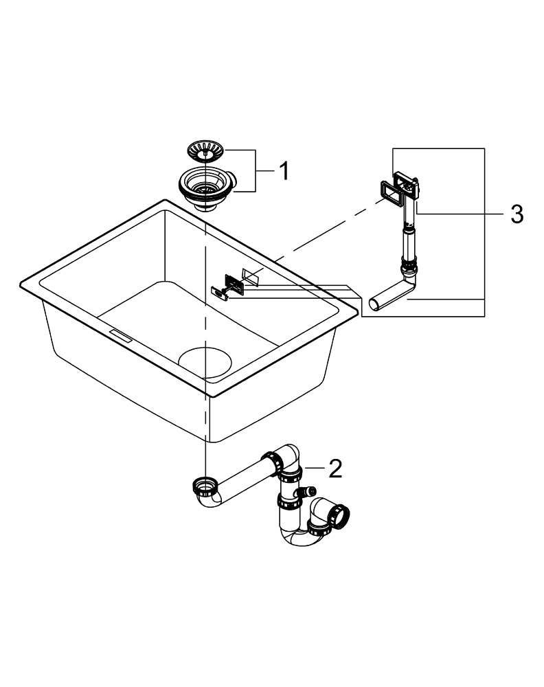 Композитная мойка Grohe, K700U 70-C 61/45,7, черный гранит (31655AP0)