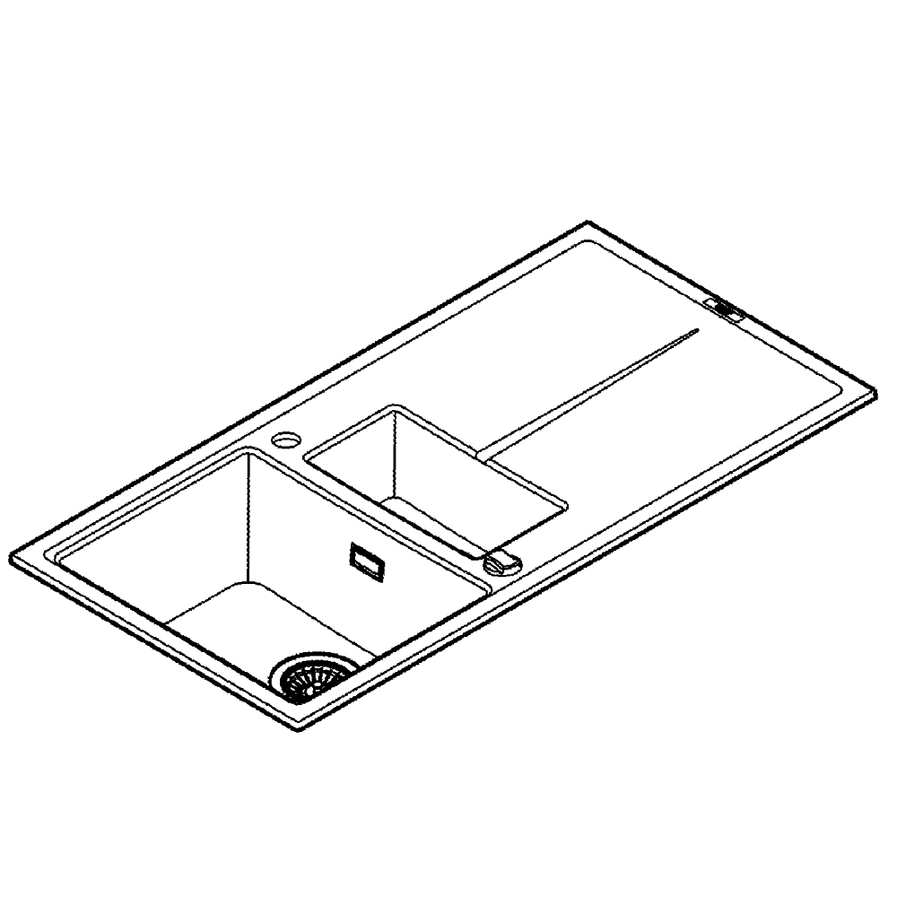 Композитная мойка Grohe, K400 60-C 100/50, черный гранит (31642AT0)