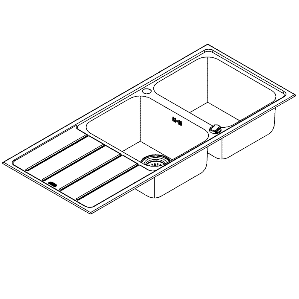 Композитная мойка Grohe, K500 80-C 116, черный гранит (31588SD1)