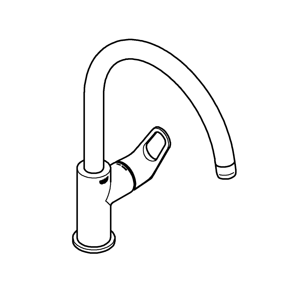 Смеситель для мойки Grohe, BauFlow, Хром, С-излив (31538001)