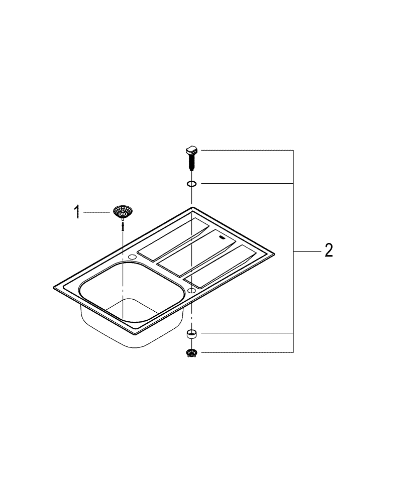 Мойка из нержавеющей стали Grohe, K400+ S 87,3  (31568SD0)